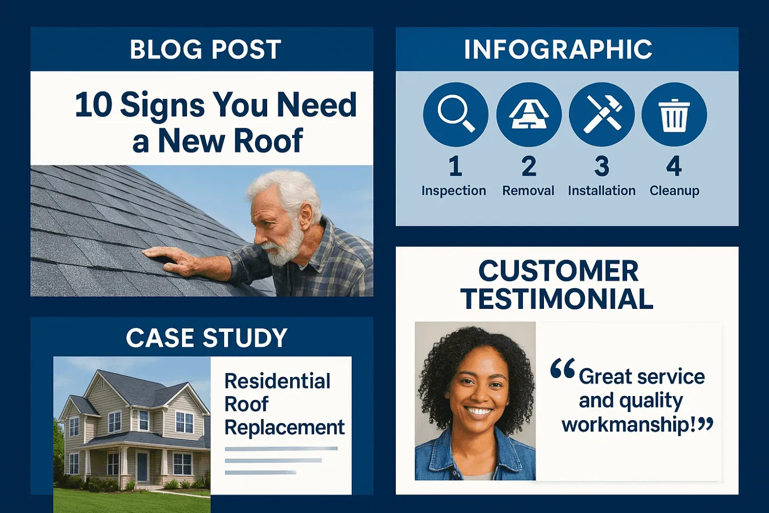 A collection of visual content examples for content marketing.