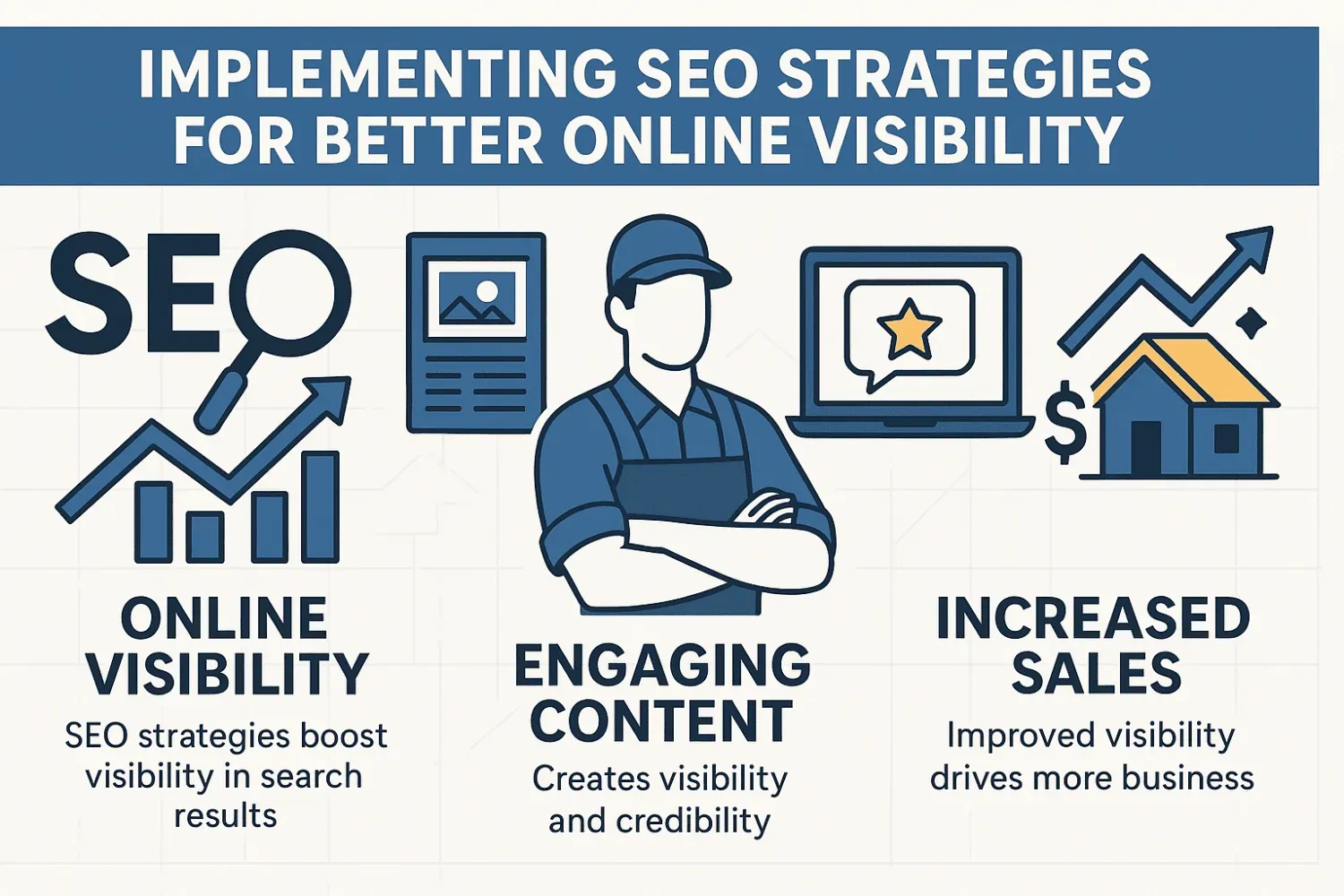 A graphical representation of SEO strategies for roofing contractors.
