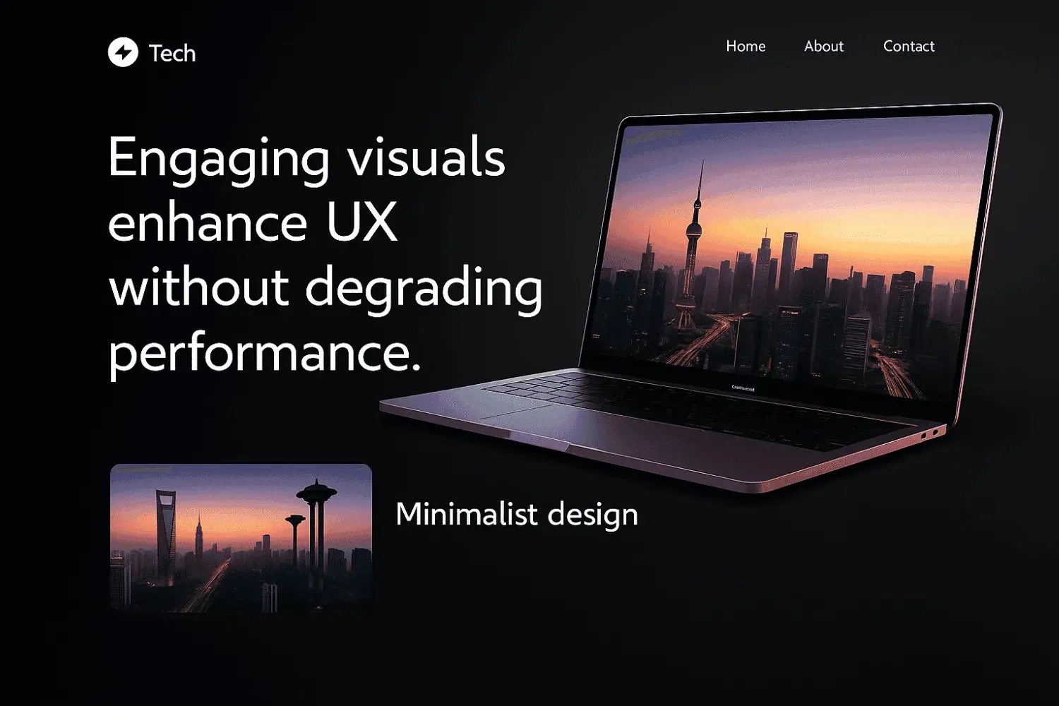 An illustration of a visually appealing website design that maintains speed
