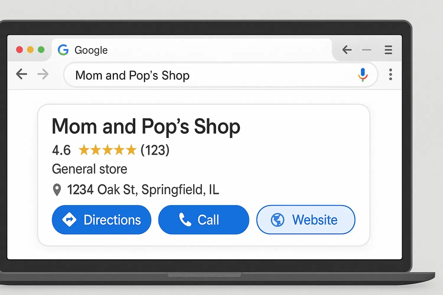 Example of a local business citation on Google Business Profile