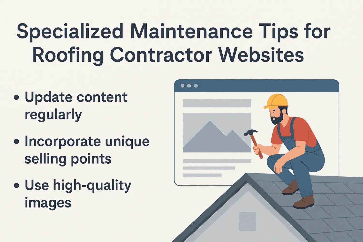 Specialized maintenance tips for roofing contractor websites.