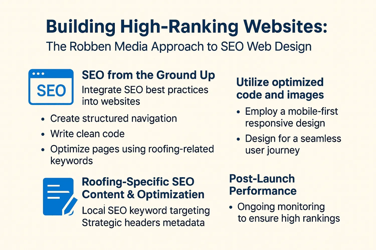 The Robben Media approach to SEO web design for roofers.