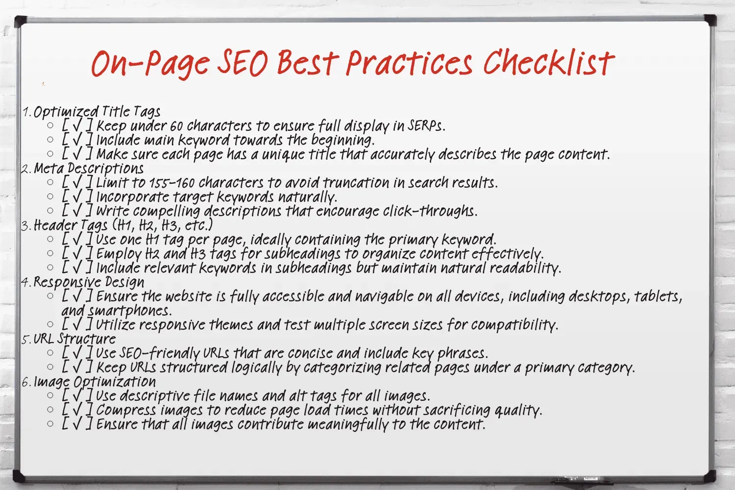on-page SEO best practices checklist