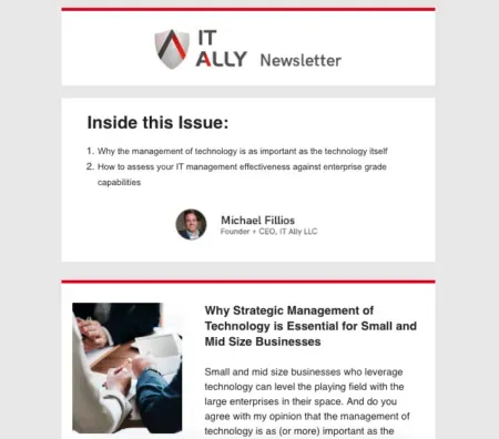 Sample mailchimp newsletter.