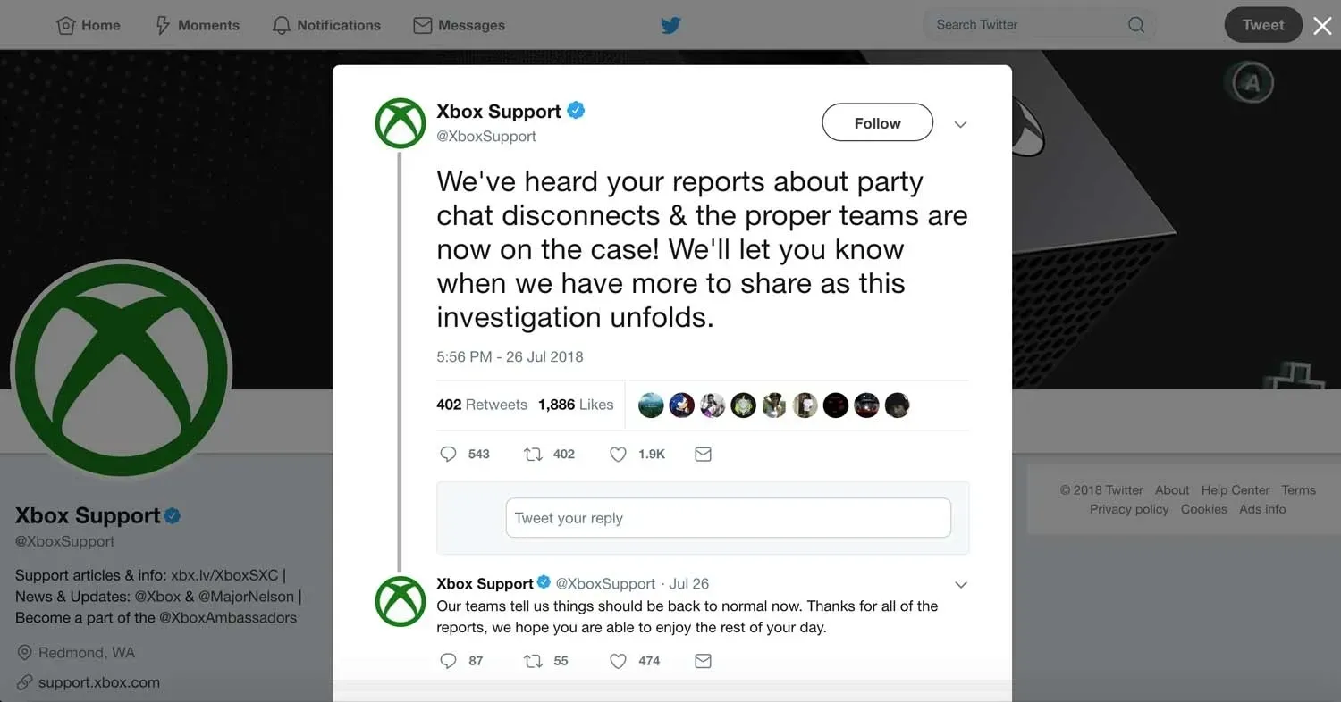 Social media customer support.